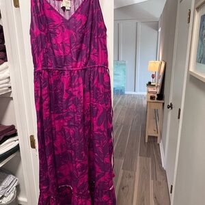 Saturday Sunday Pink & Purple Cotton Maxi Dress (Anthropologie)